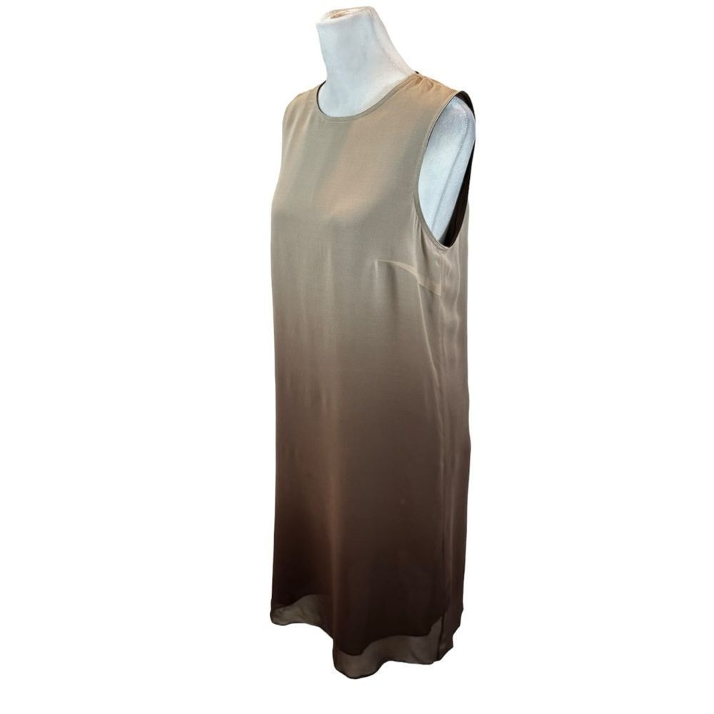 Vintage Ladies Tracey M. brand Ombré Brown Silk‎ Shift Dress Size Large